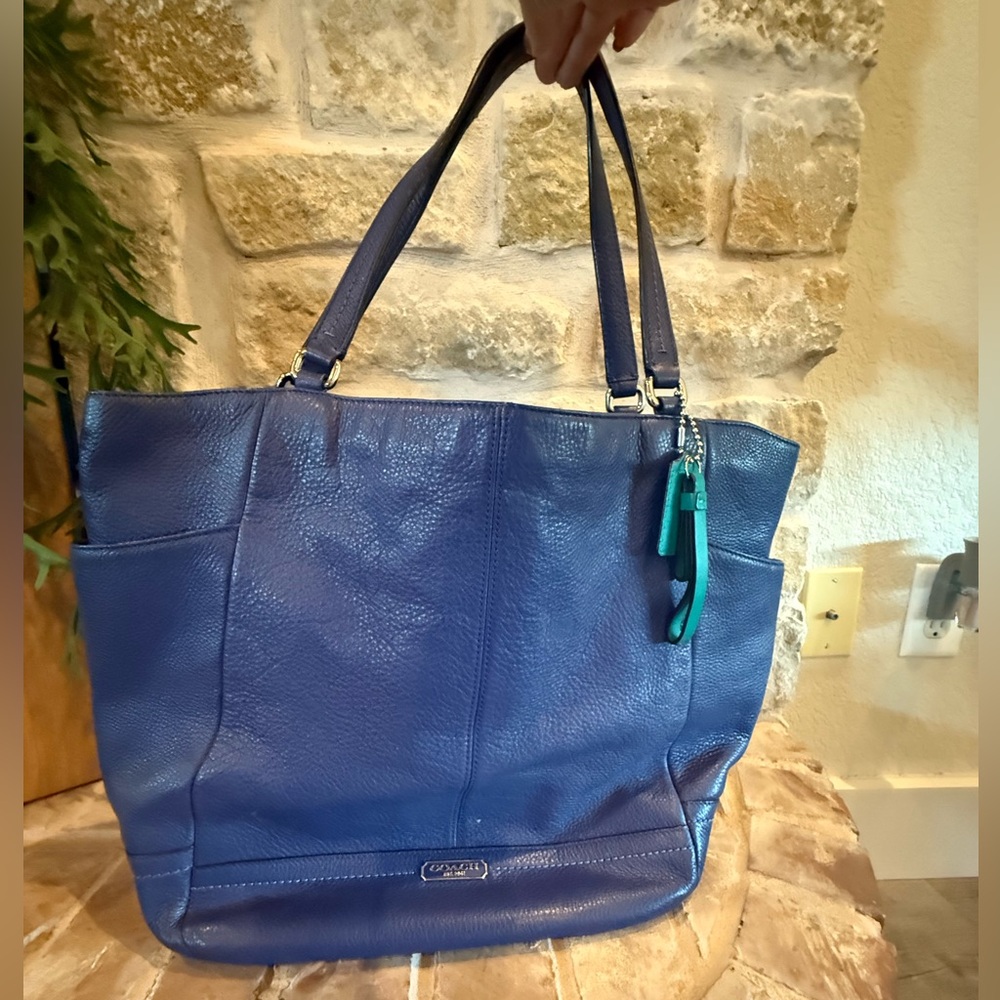 Coach Royal Blue Leather Tote
